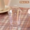 Taza de cáscara de madera desechable, taza para pastel, taza redonda transparente para mousse con tapa, taza para postre de pudín, tiramisú, yogur
