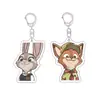 Zootopia Nick Zorro Judy Acrílico Ultra Transparente Mochila de Alto Valor Colgante Lindo Regalo Mercancía