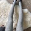 Meias Listradas Versáteis, Meias-Calças Quentes que Valorizam as Pernas, Leggings Pretas Grossas, Meias de Seda Cinza, Estilo Fino de Outono para Mulheres