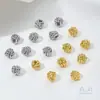 Cuentas de Resorte Chapadas en Cobre de Oro Real de 18K que Conservan el Color Alambre Retorcido Cuentas de Caracol Bola Trenzada Cuentas Espaciadoras Accesorios para Joyería Hecha a Mano DIY Perlas