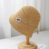 Estilo francês oco tecido à beira-mar chapéu de palha das mulheres verão grande aba protetor solar chapéu grande circunferência da cabeça dobrável chapéu de pescador na moda