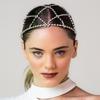Amazon Explosiones Borla Larga Pedrería Cadena para el Cabello Diadema Europeo y Americano Gatsby Malla Tocado Accesorios para el Cabello cadena para el cabello