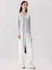 [Relajación] Ropa de Seda a Cuadros Nutritiva para la Piel, Camiseta Básica Fácil de Cuidar para Mujer, Capa Interior Elástica, Top de Punto Ligeramente Holgado