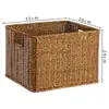 Mesa de Té Cesta de Bocadillos Mesita de Noche Caja de Almacenamiento Cesta con Cajón Cesta de Almacenamiento para Artículos de Baño Marco de Ratán de Plástico