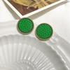 Aretes coreanos de otoño e invierno vintage con estampado de leopardo para mujer, nuevos, diseño de nicho con aguja de plata S925, temperamento con sentido de alta gama, aretes de cuadros