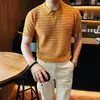 Nova Camisa Polo Masculina de Malha Respirável de Manga Curta 2026, Camiseta Tendência de Meia-Manga de Luxo Leve para Homens