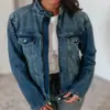 Jaqueta Jeans Lavada Azul Claro Solta Curta Estilo Novo Primavera 2026 Jaqueta Gola Alta Top para Mulheres 89349
