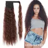 Al por mayor transfronterizo Europa pegatina mágica permanente de maíz peluca de cola de caballo cabello largo rizado esponjoso para mujer extensiones de cabello de onda de agua cola de caballo