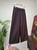 Zhi Li Nuevo Estilo Chino Tendencia Nacional Color Sólido Textura Agrietada Casual Pantalones de Pierna Recta 2026 Otoño Nuevo Elástico Cintura Alta para Mujer