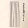 Pantalones rectos de corte ajustado para mujer, engrosados y cálidos para otoño e invierno, nuevo estilo 2026, de cintura alta, adelgazantes y que favorecen la figura, estilo cigarrillo