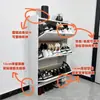 Gabinete para Zapatos de Madera Maciza Zapatero Ultradelgado Zapatero Pequeño para Entrada de Apartamento Contra la Pared Estrecho Gran Capacidad Simple