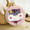 Bordado Ruso con Aguja Perforadora Kit DIY Pintura con Hilo Bordado de Pareja Punch Needle Divertido Bordado con Aguja Perforadora