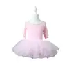 Traje de Entrenamiento Integral de Encaje de Algodón con Mangas Largas Traje de Baile de Verano de Manga Corta para Niños Traje de Prueba de Ballet para Niñas