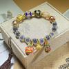Pulseira Coração de Açúcar Glaceado Fragrante Cinza Dourado Folha de Ouro Besta Devoradora de Ouro Traz Riqueza e Boa Sorte Pulseira com Pingente de Pêssego Joias Atacado