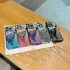 Adecuado para Funda de Teléfono iPhone 17 Pro Max, Soporte de Mariposa de Arena Movediza con Diamantes de 14 Bordes, Funda Protectora Apple 16, Pulsera 15