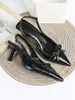 Sandalias de Tacón de Aguja de Punta Fina con Lazo y Boca Baja, Populares Transfronterizas Europeas y Americanas para Mujer, Zapatos de Tacón Alto para Primavera y Verano