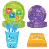 MM194 Científico ADN Fiesta Experimental Fiesta Navideña Pancarta Set de 4 Piezas para 8 Personas Bandeja de Papel Servilleta Vasos de Papel