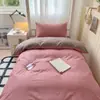 2026 Nuevo Modelo Color Sólido Dos Tonos Cama Individual para Estudiante Juego de Tres Piezas Cama Litera de Dormitorio Funda de Edredón Individual Funda de Edredón Pieza Única