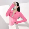 Roupa de Yoga, Top Esportivo de Corrida com Zíper, Gola Alta e Manga Longa para Fitness, Jaqueta Hot Girl, Jaqueta Esportiva Feminina com Cintura Marcada
