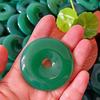 Colgante de ágata de calcedonia con hebilla Ping An de 5 cm, colgante grande de jade con hebilla Ping An, collar de cadena de lana para colgar en el coche, colgante de jade