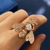 Anillo medieval transfronterizo resina negra perla diamante diseño estéreo anillo de abeja joyería vintage al por mayor nuevo