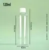 Garrafas Plásticas Transparentes Dosadoras para Animais de Estimação para Cosméticos, Garrafas Vazias Dosadoras de Líquidos, Garrafas Plásticas Brancas Finas com Tampa, Fornecimento Direto do Estoque