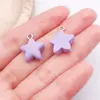 Accesorios Súper Lindos de Resina Morada de Dibujos Animados Joyería DIY Llavero Collar Pendientes Estrella de Cinco Puntas Corazón Arcoíris Colgante Pequeño