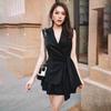 2020 Nuevo Estilo Elegante Vestido de Cintura Alta Traje Ol Falda Vestido de Noche Negro