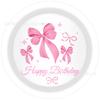 Mm329 Vajilla Lazo Rosa Vajilla Fiesta Navideña 8 Personas Juego de 4 Piezas Plato de Papel de Princesa Vaso de Papel Tisú