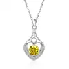Collar Cruzado Europeo y Americano de Plata de Ley S925 con Colgante de Corazón Hueco Microincrustado Amazon Doce Piedras de Nacimiento Simple Versátil