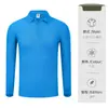 Camisa polo de manga comprida para trabalho com impressão de logotipo personalizado, estilo fino para primavera e outono, camisa cultural para grupo com bordado