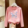 Camiseta para Niña Otoño 2026 Estilo Nuevo para Niñas Mayores, Algodón Puro Súper Linda de Manga Larga Estilo Coreano Camiseta Básica Infantil
