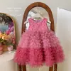 Vestido para Niña Pequeña, Vestido de Cumpleaños de Moda de Verano para Bebé Niña, Vestido de Pastel de Color Contrastante con Lentejuelas sin Mangas, Vestido de Princesa
