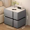 Mesita de noche inteligente de madera maciza, mueble de dormitorio de lujo de alta gama para el hogar con altavoz, carga inalámbrica, almacenamiento, no requiere instalación