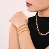 Xinyi Xin Europa y Estados Unidos estilo ins pulsera floral de acero inoxidable hecha a mano con incrustaciones de circonita para mujer lujo ligero para el día a día chapado en oro real de 18k