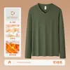 Camiseta Interior de Terciopelo Alemán Genuino para Hombre 340Gv Nuevo Otoño e Invierno Espesa Cálida de Manga Larga para Hombre