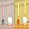 Cepillo de Inodoro de Silicona con Base, Cerdas Duras, Sin Ángulos Muertos, para Limpiar el Inodoro, Limpieza del Baño, Uso Doméstico