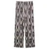 Pantalones de pierna ancha tie-dye para mujer, verano, finos, cintura alta, holgados, con caída, pequeña, seda de hielo, negros, rectos, casuales, pantalones protectores del sol