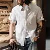 Nueva Camisa de Manga Corta Fina de Seda de Hielo de Lyocell con Diseño de Pliegues Ligeros para Hombre Marca de Moda Verano 2026 Estilo Old Money