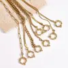 Moda Europea y Americana Nicho Cadena Sencilla Hueso de Serpiente Joyería DIY Acero Inoxidable Oro de 18K Hebilla de Tirachinas Engrapadora Cadena para Clavícula