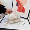 Bolsito de Algodón y Lino Estilo Nuevo para Niños Bolso Estilo Princesa para Niña Bolso de Mano de Perlas Flor Bolso Cruzado para Niños Bolso de Hombro