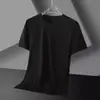Camisetas Masculinas de Manga Curta Atacado Seda de Gelo Secagem Rápida Verão Gola Redonda Camisa Base Casual Versátil Elegante Cor Sólida Camiseta Roupa Masculina