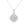 Colar Série Calcedônia Natural de Prata Esterlina S925 com Brincos de Flor de Curva Enrolada, Design de Linha de Alto Padrão, Joias da Moda Femininas