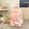 Mochila Escolar Fofa de Grande Capacidade para Alunos do Ensino Fundamental II e Médio, Mochila Casual Versátil, Bolsa Doce para o Dia a Dia, Bolsa para Aulas de Reforço