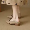 Zapatos de Salón Individuales para Mujer Otoño Nuevo Tacón Grueso Zapatos para Mujeres de Mediana Edad Suela Suave Punta Fina Primavera y Otoño Tacón Bajo Zapatos para Mujer