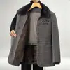 Jaqueta masculina de lã para outono e inverno com forro de fleece removível, espessa e quente, casaco masculino casual de negócios