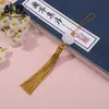 Colgante de borla de loto de jade blanco estilo nuevo con cuentas Marcapáginas estilo antiguo Bolsita Sachet Anillo de tracción para bolsa DIY Fabricante Venta al por mayor
