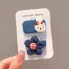 Pinza para el pelo azul denim con forma de corazón para niños, accesorio para el pelo, pinza con borde de estrella para niña, nuevo estilo 2025, pinza para el pelo bb para el pelo de bebé de niñas