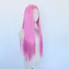 Artículo de venta caliente de comercio exterior 13*4 encaje frontal fibra química mate seda de alta temperatura rosa cabello largo liso peluca conjunto