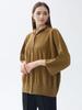 Camisa Gruesa de Botones Sencillos Nueva para Mujer Primavera 2026, Color Sólido, Plisada, Estilo Casual Holgado, Ropa de Abrigo de Manga Larga